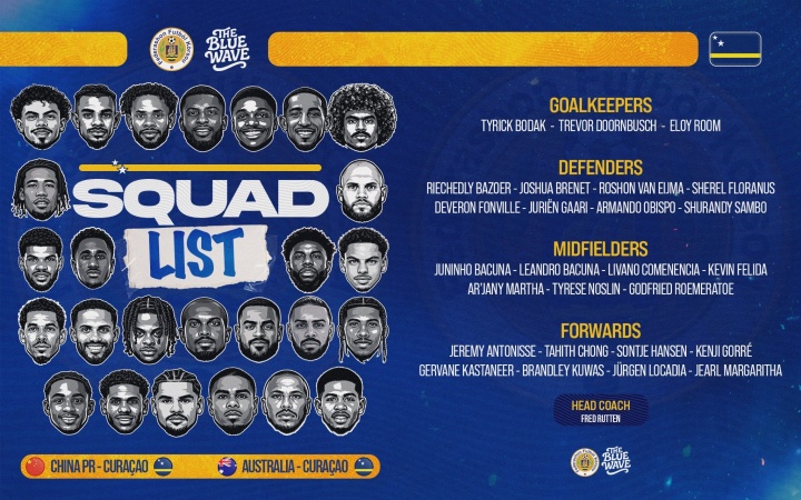 足球免费直播在线观看免费-月底战国足、澳大利亚！库拉索公布FIFA系列赛大名单：陈达毅入选